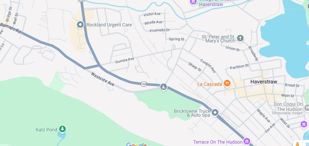 Haverstraw NY Map with Highly ticketed roads